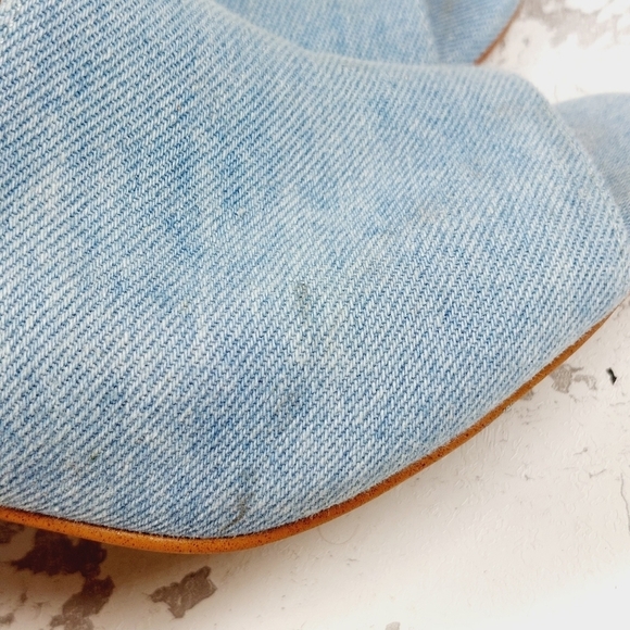 Nine West Wylow Blue Denim Open Toe Slip On Block Heel Mules M437 - Picture 12 of 13